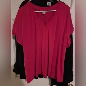 Tommy Bahama womens Hot Pink V-Neck Short Sleeve Tee